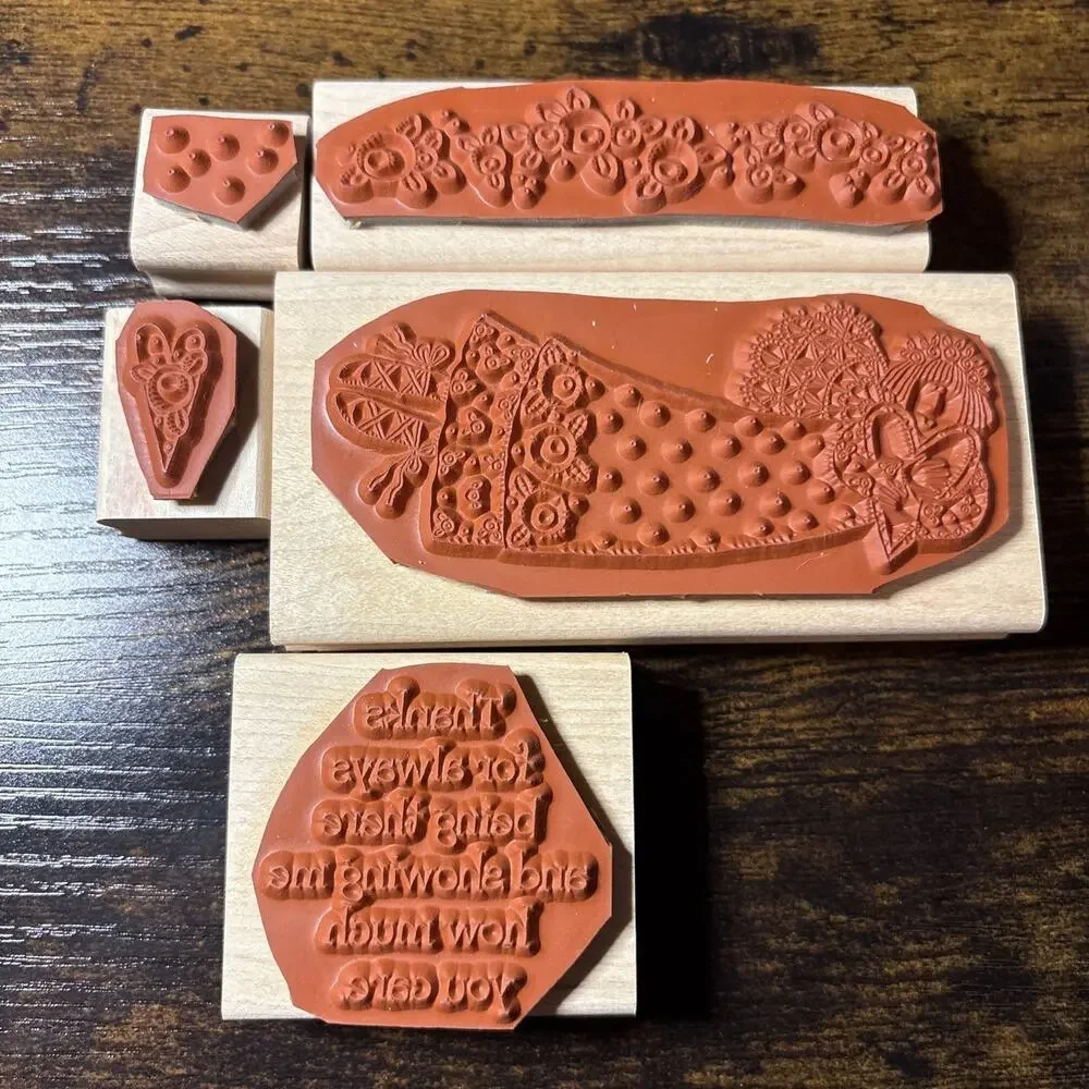 Stampin Up Glad Heart Stamp Set 1998 Lot of 5 NEW